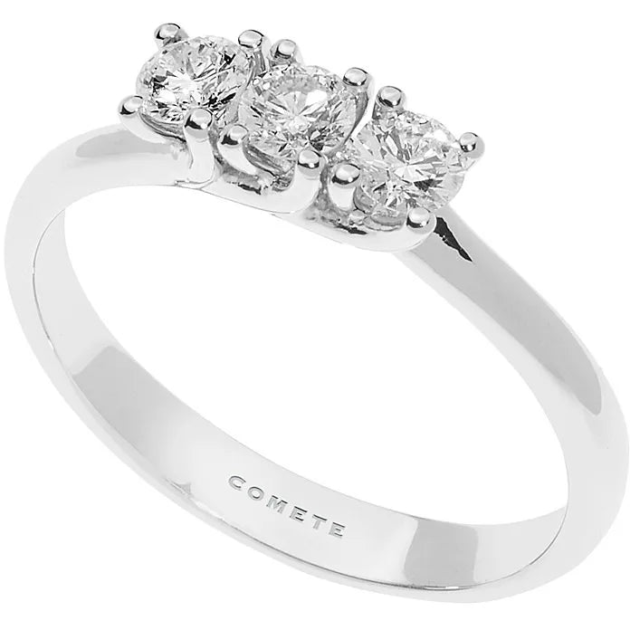 Anello trilogy donna in oro bianco e diamanti Comete