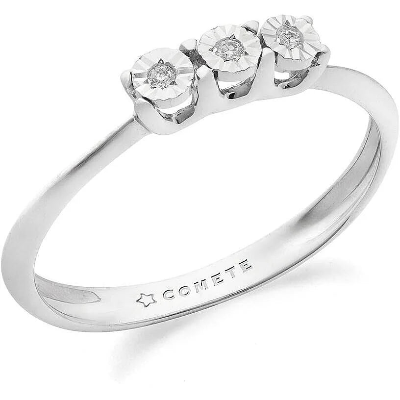 Anello trilogy donna in oro bianco e diamanti Comete KANB 1902