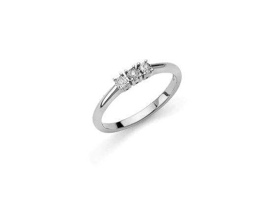 Damen-Trilogy-Ring aus Weißgold mit Diamanten Donnaoro Luce DHAT7892.004