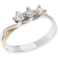 Anello trilogy donna in oro bianco e rosa con diamanti gioielli Comete Double anb 2578