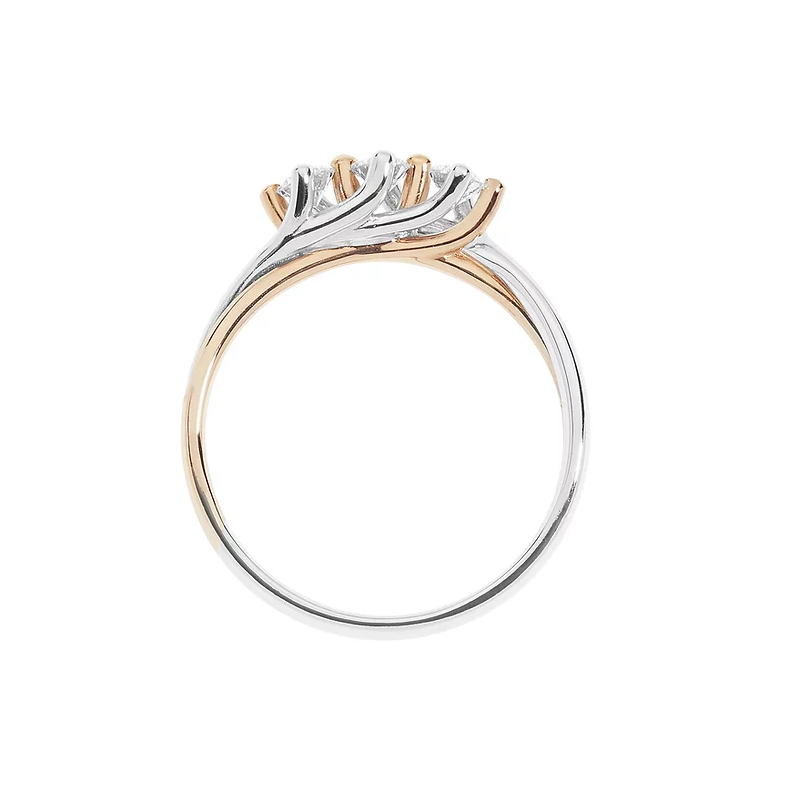 Anello trilogy donna in oro bianco e rosa Comete ANB 2591
