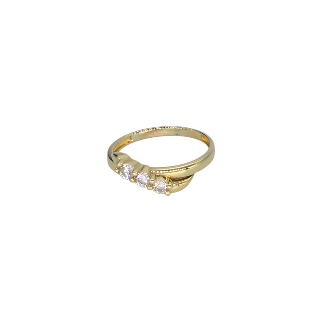 Damen-Trilogie-Ring aus 18 Karat Gelbgold mit Zirkonia