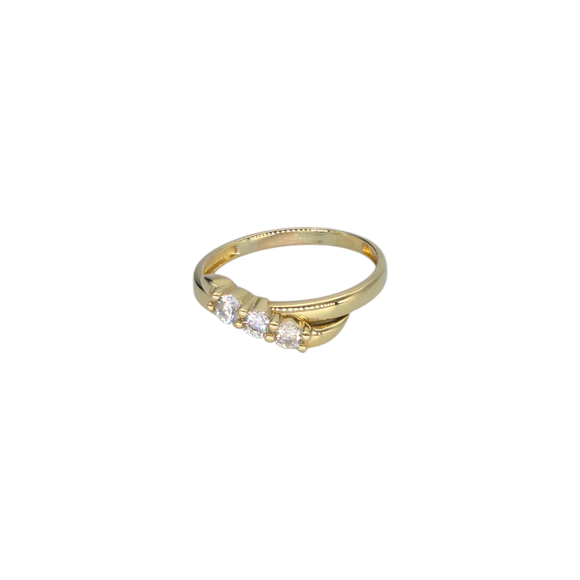 Damen-Trilogie-Ring aus 18 Karat Gelbgold mit Zirkonia