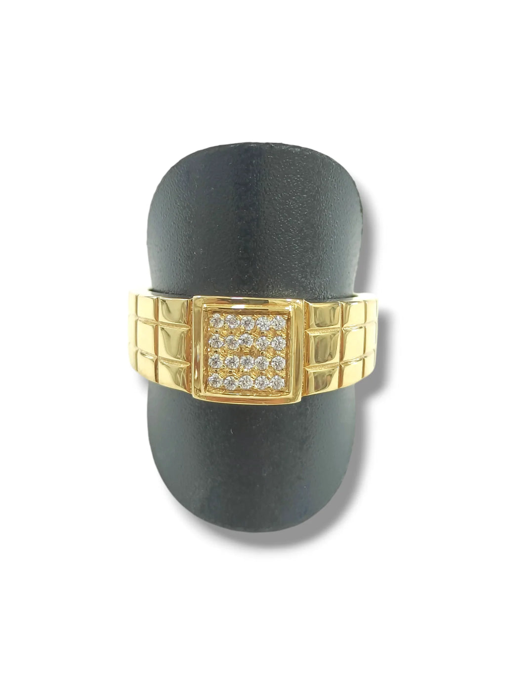 Anello unisex in oro giallo 9 carati con zirconi bianchi Igold