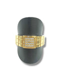 Anello unisex in oro giallo 9 carati con zirconi bianchi Igold