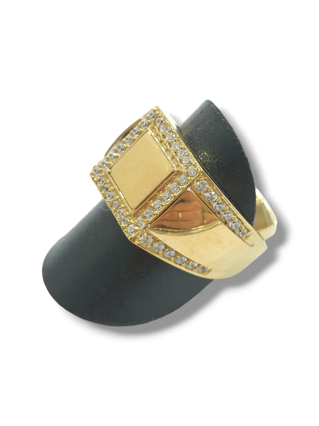 Anello unisex in oro giallo 9kt con zirconi bianchi Igold