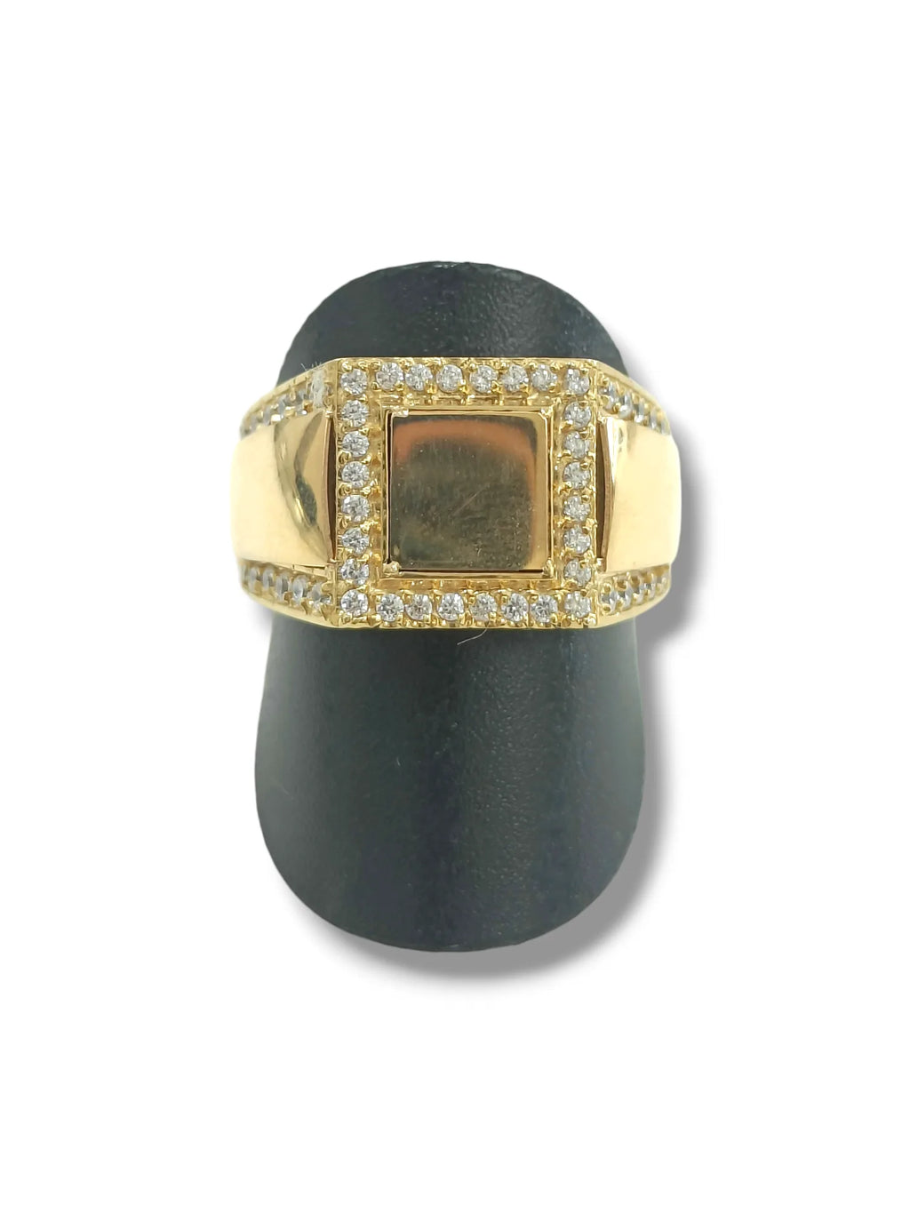 Anello unisex in oro giallo 9kt con zirconi bianchi Igold