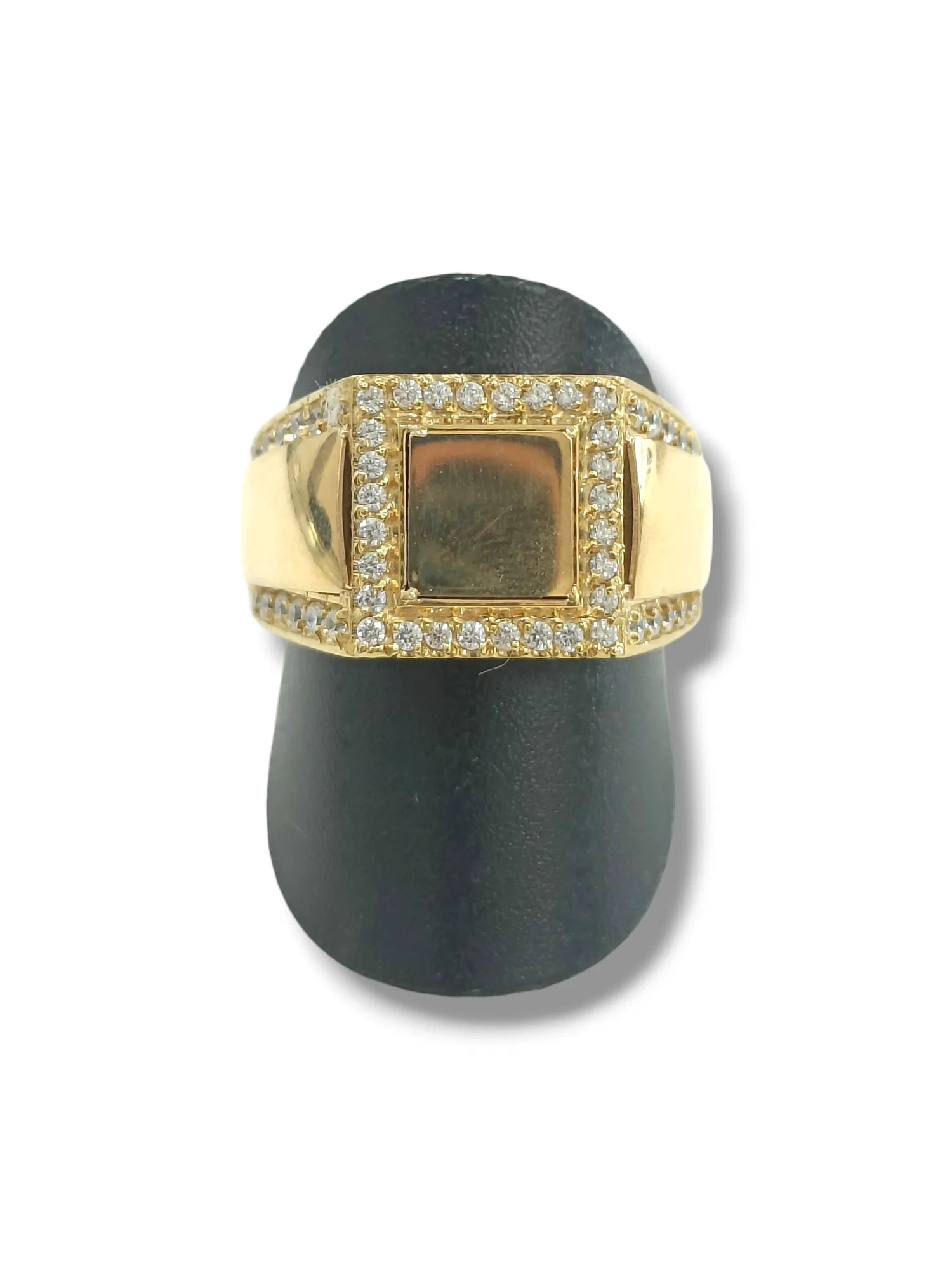 Anello unisex in oro giallo 9kt con zirconi bianchi Igold