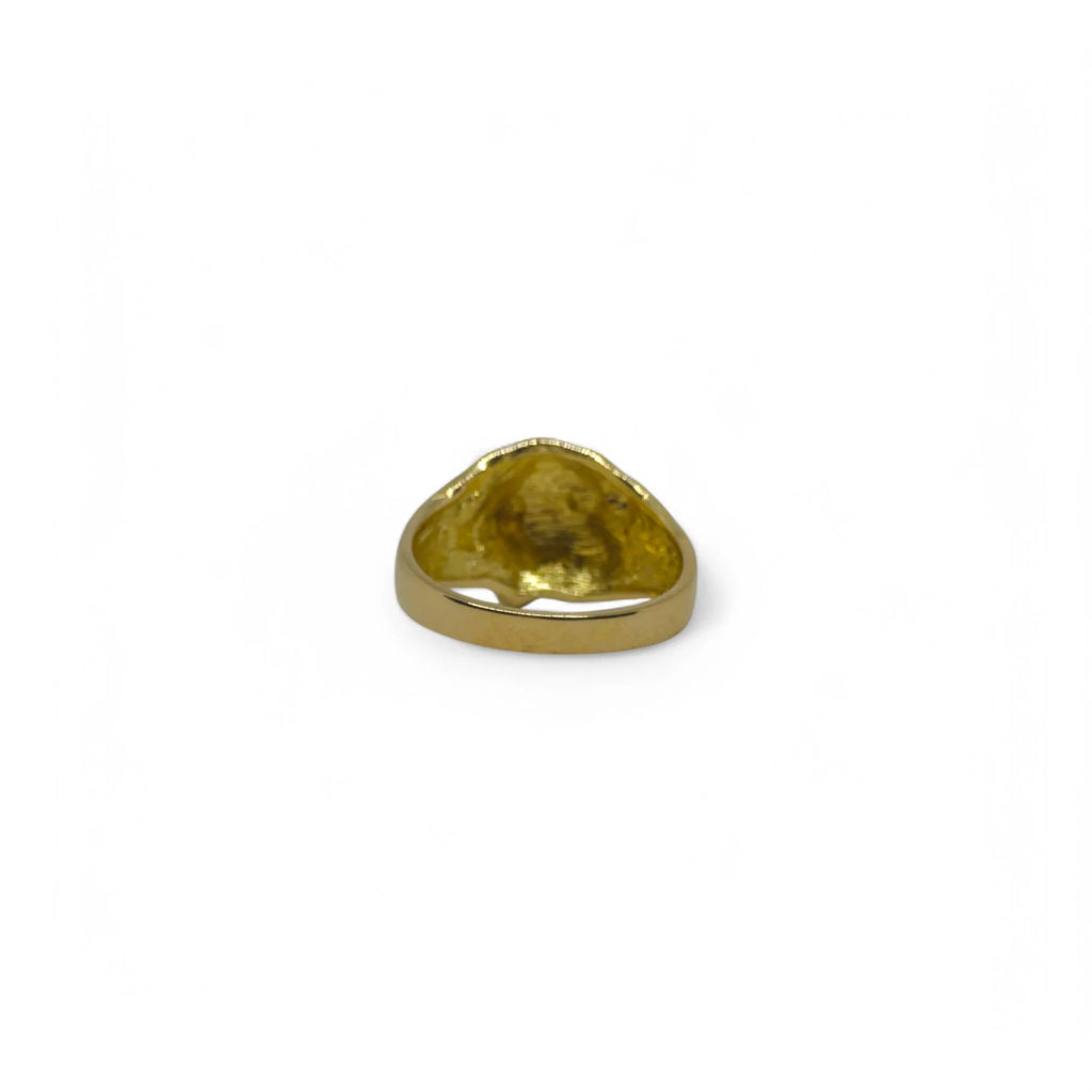 Anello uomo con testa di leone in oro giallo 18kt