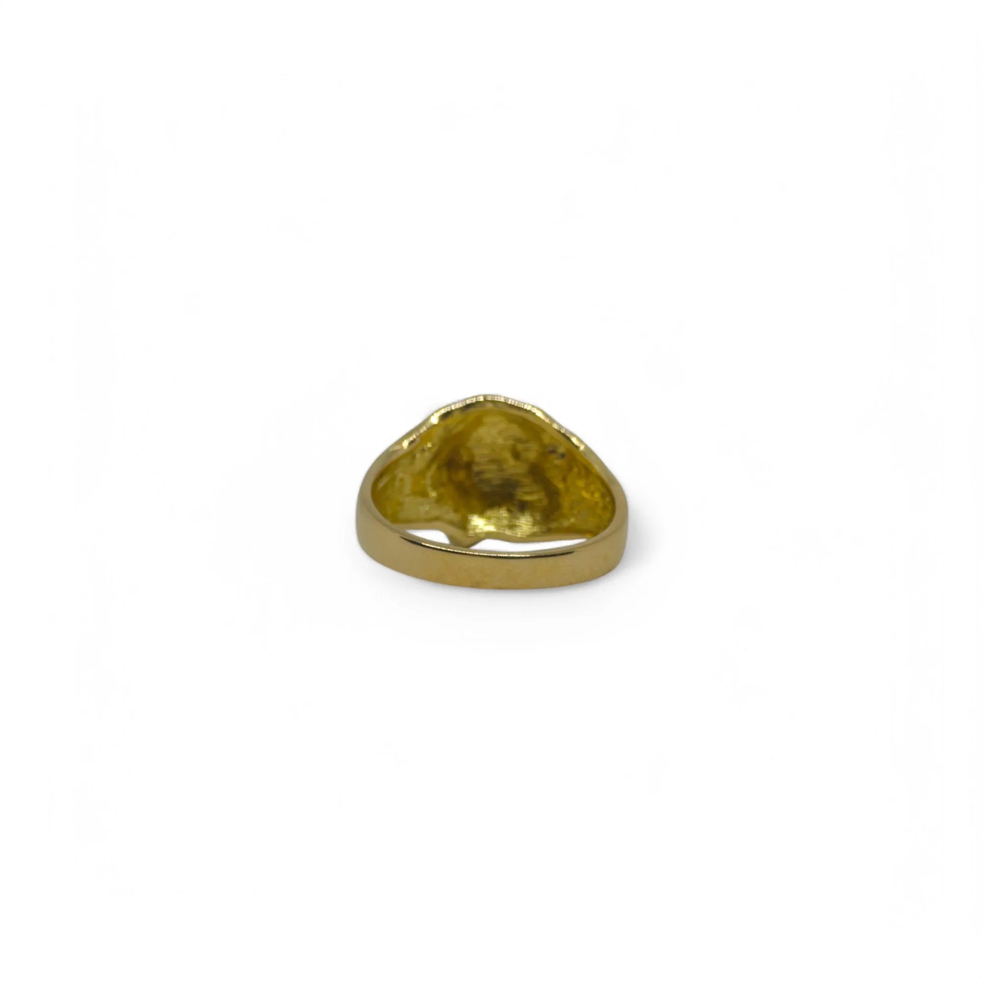 Anello uomo con testa di leone in oro giallo 18kt