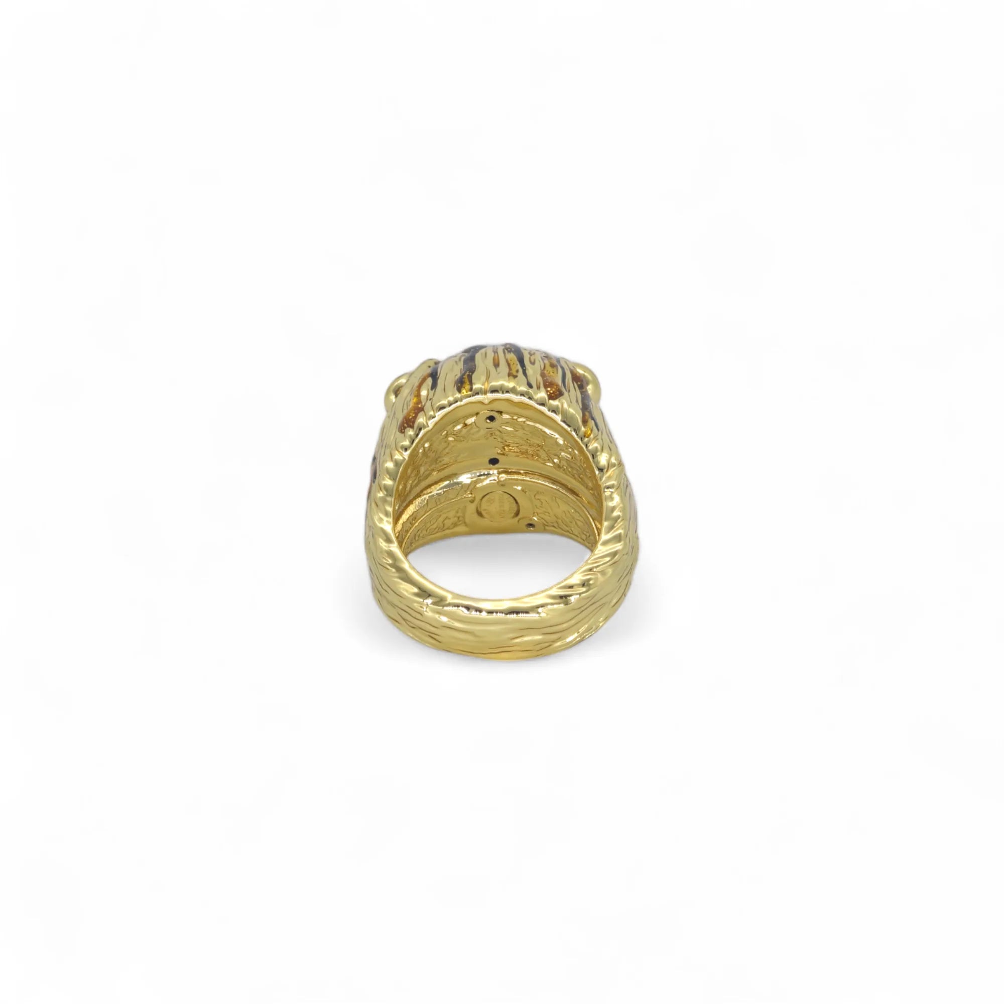 Anello uomo con testa di leone in oro giallo 18kt