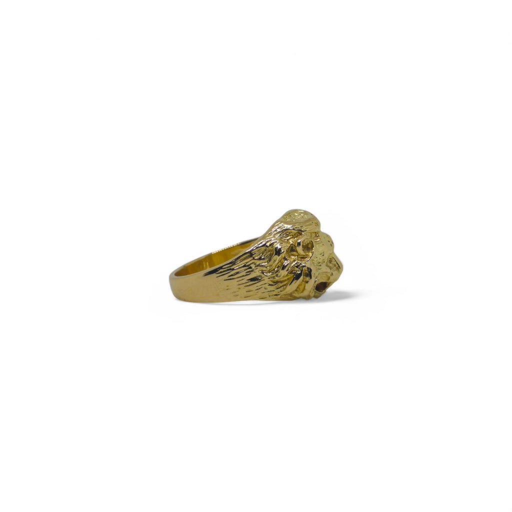 Anello uomo con testa di leone in oro giallo 18kt