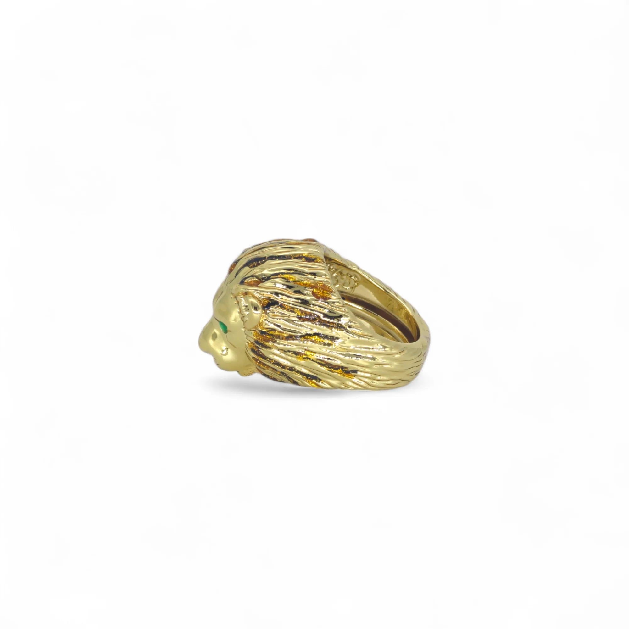 Anello uomo con testa di leone in oro giallo 18kt