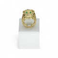 Anello uomo con testa di leone in oro giallo 18kt
