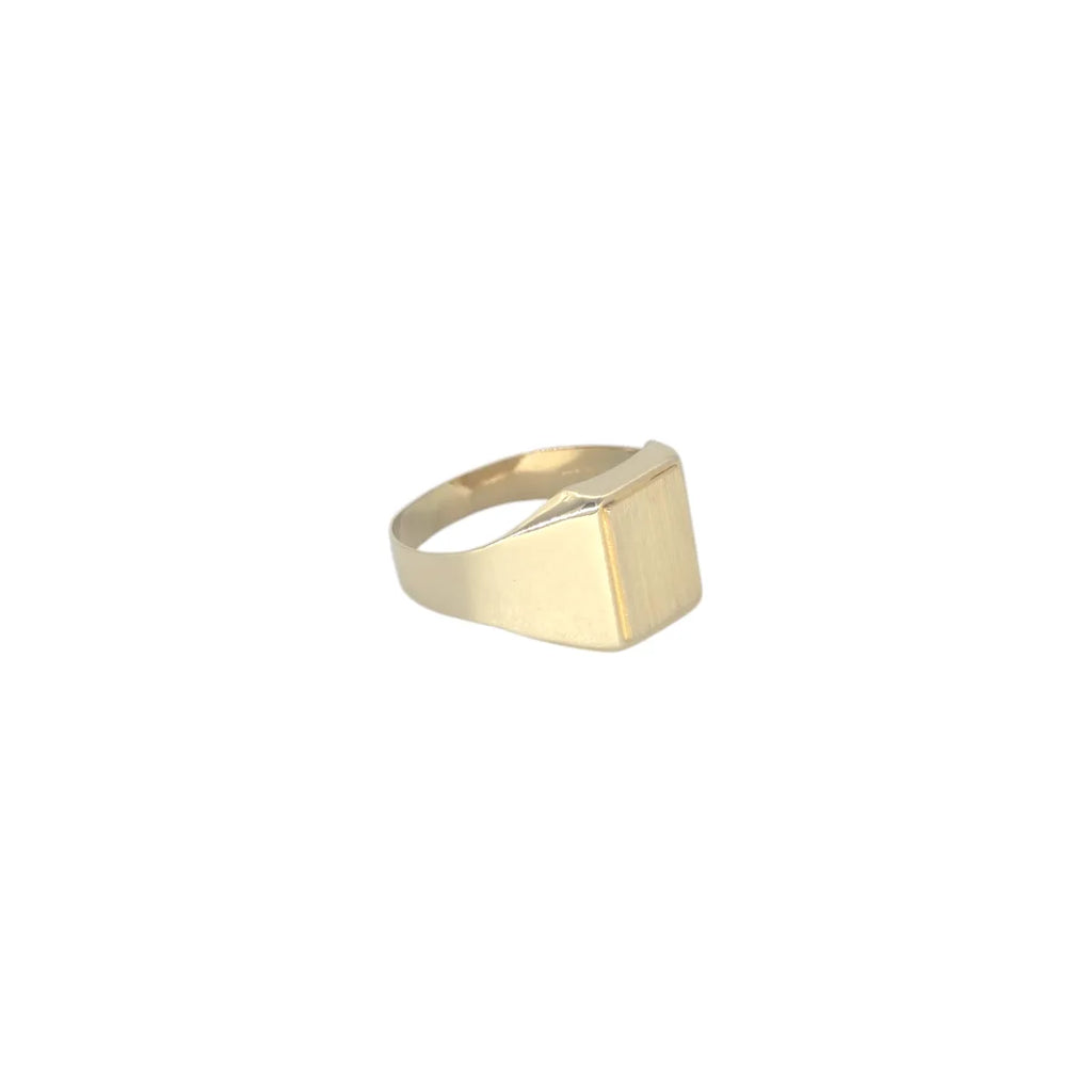 Anello uomo quadrato liscio in oro 18kt