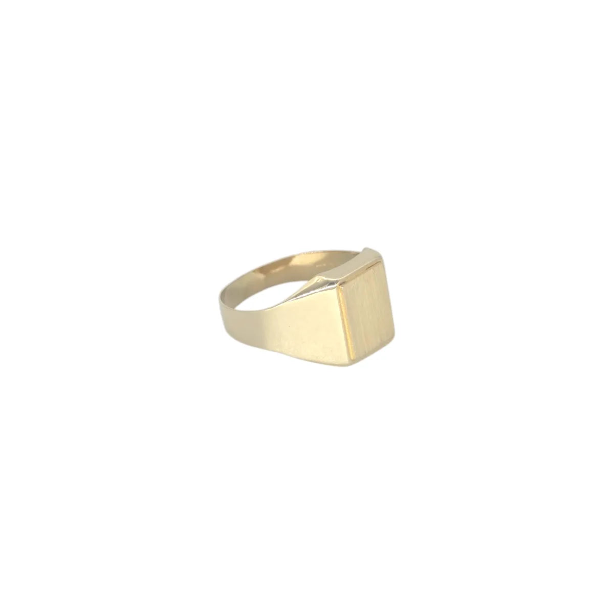Anello uomo quadrato liscio in oro 18kt