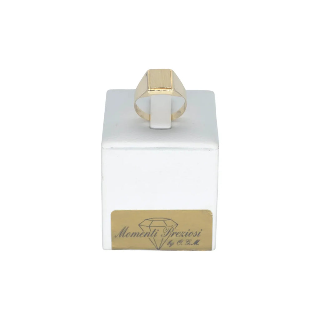 Anello uomo quadrato liscio in oro 18kt