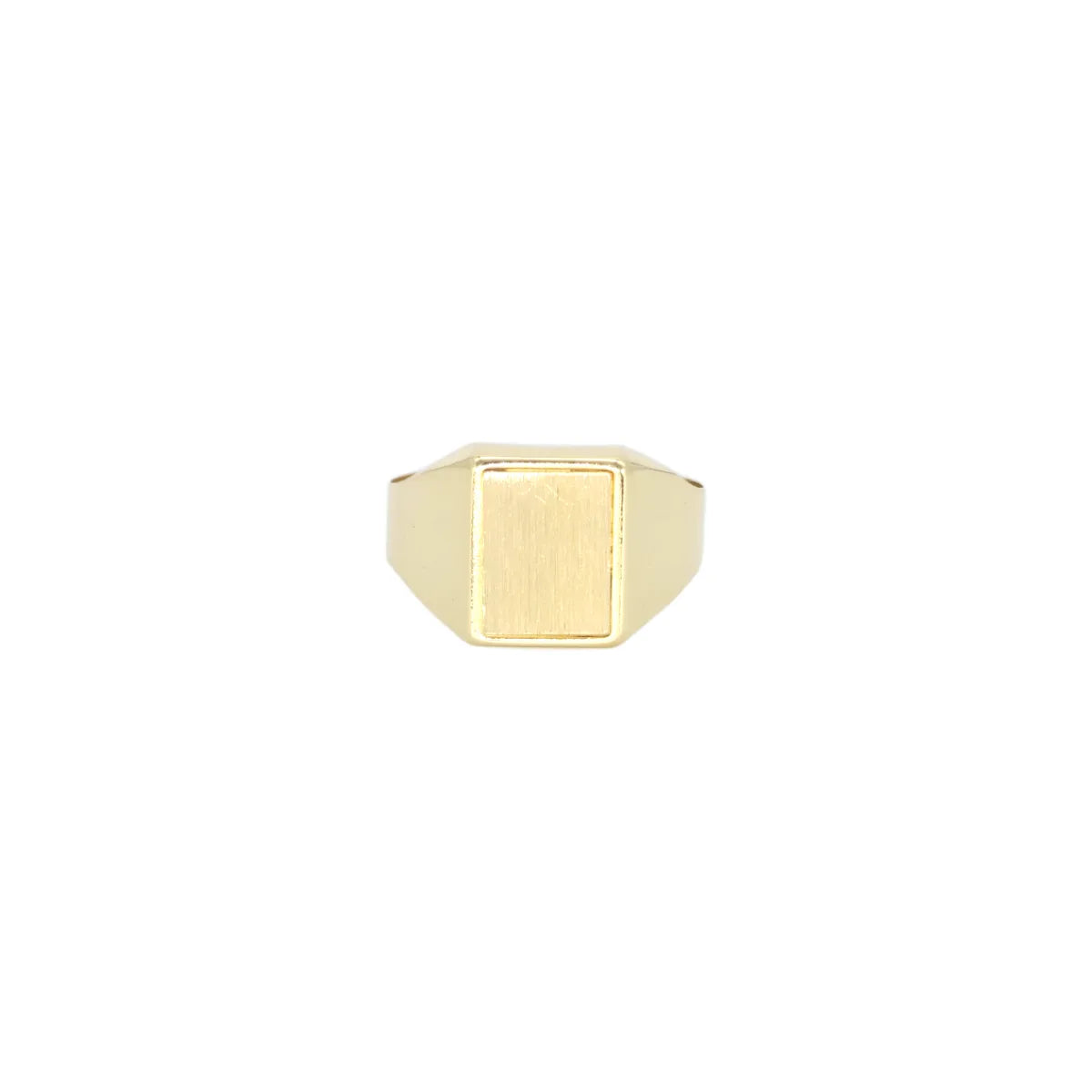 Anello uomo quadrato liscio in oro 18kt