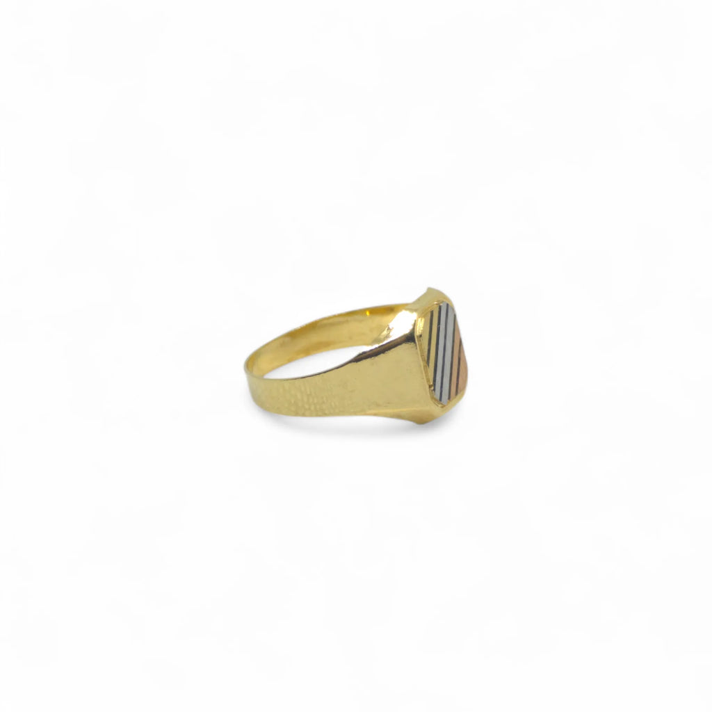 Anello uomo tricolore in oro 18kt