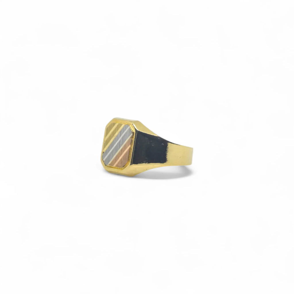 Anello uomo tricolore in oro 18kt