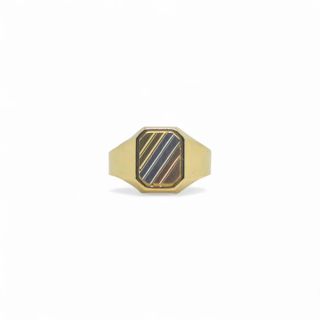 Anello uomo tricolore in oro 18kt