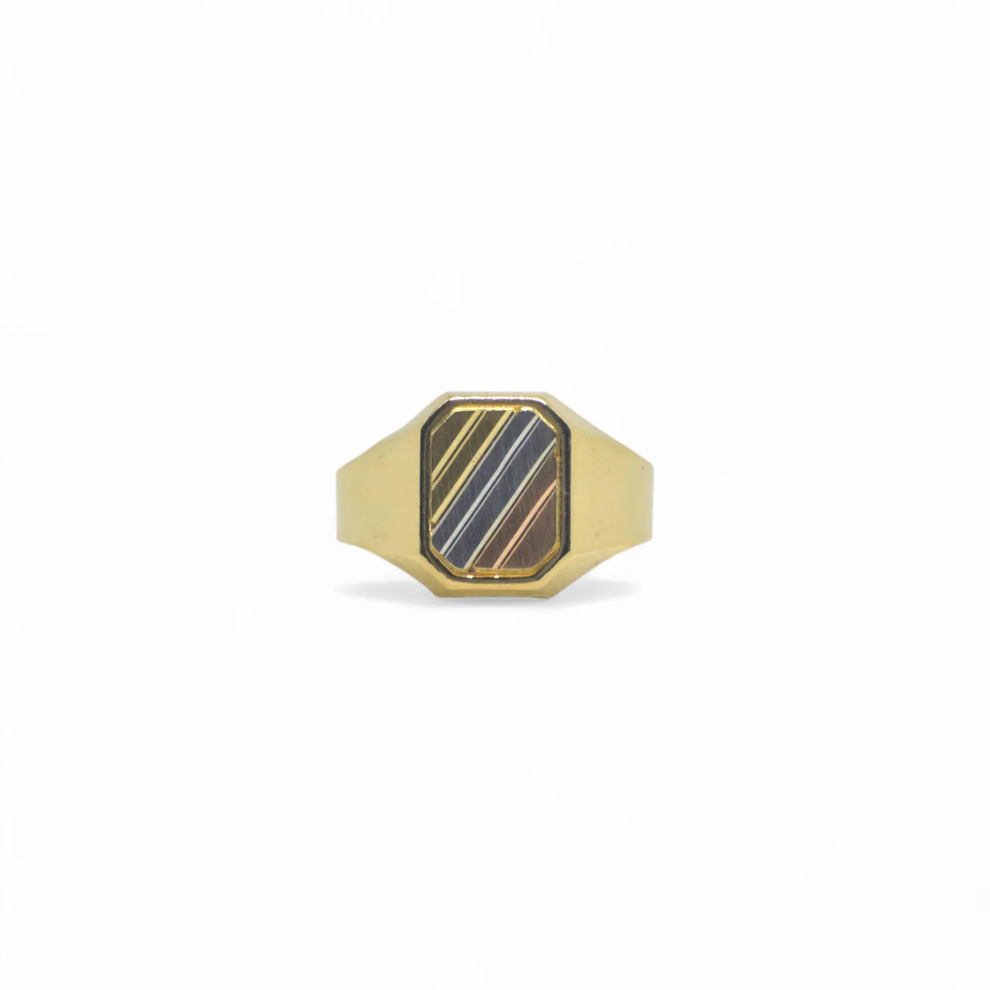Anello uomo tricolore in oro 18kt
