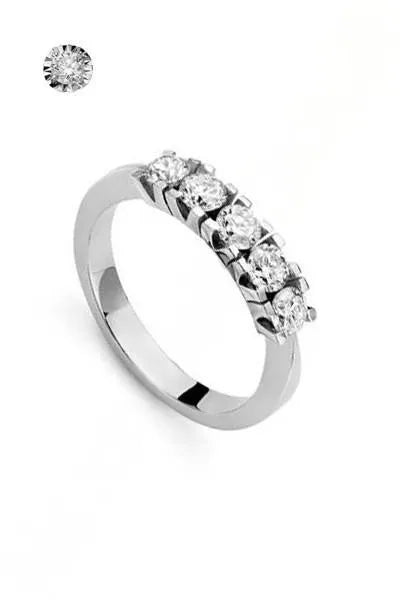 Anello veretta Donnaoro in oro e diamanti dkav9480.s036