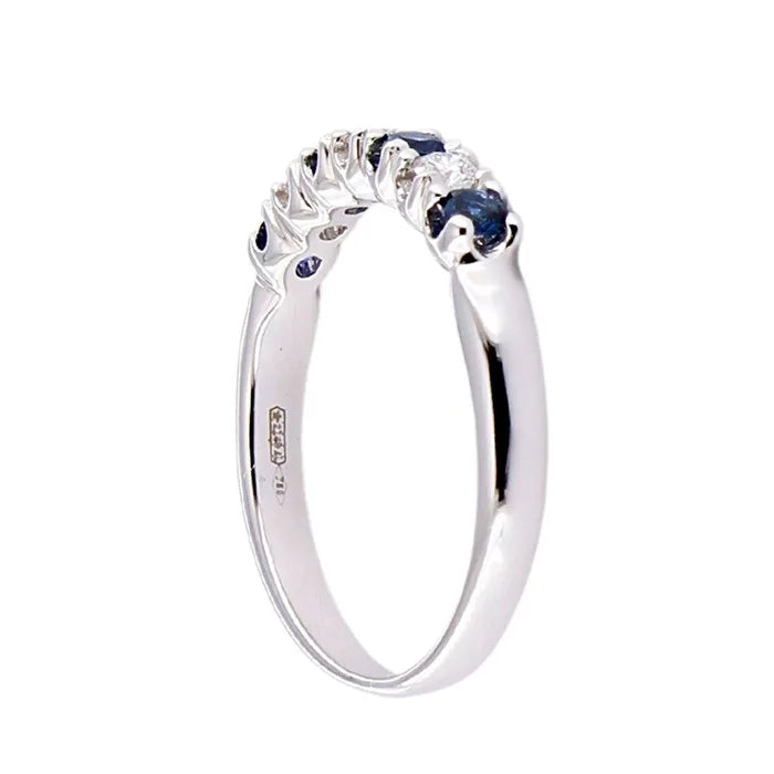 Damenhalbring aus 18 Karat Gold mit Saphiren und Diamanten von Pg Gioielli