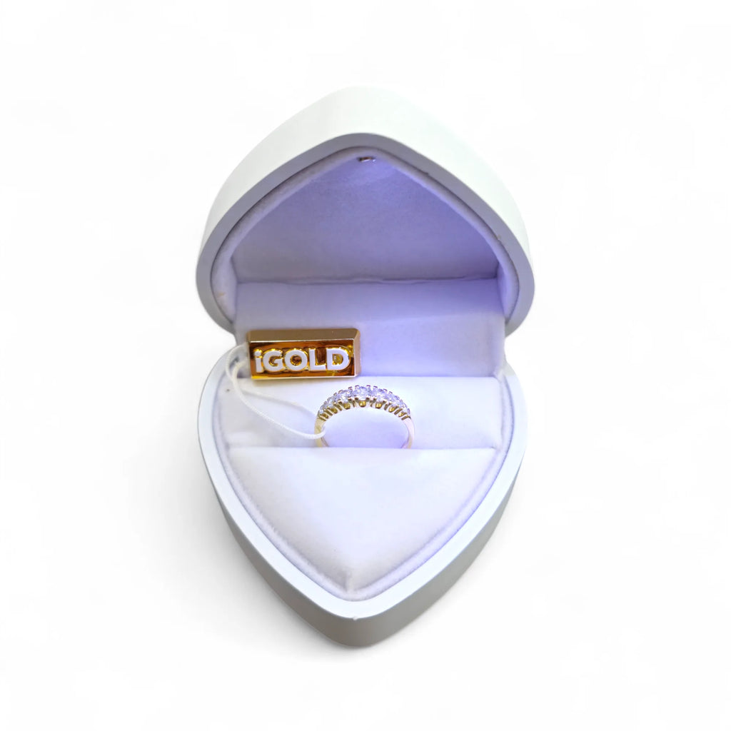 Damen-Memoirering in 9 Karat Gelbgold mit weißen Zirkonia Igold