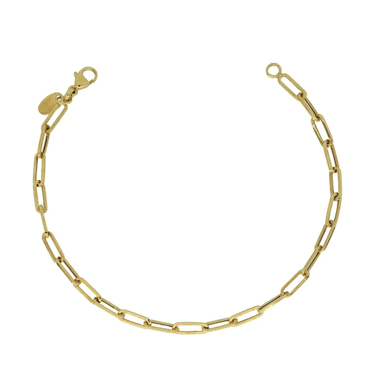 Bracciale donna in oro giallo 9 kt a catena classica tubolare
