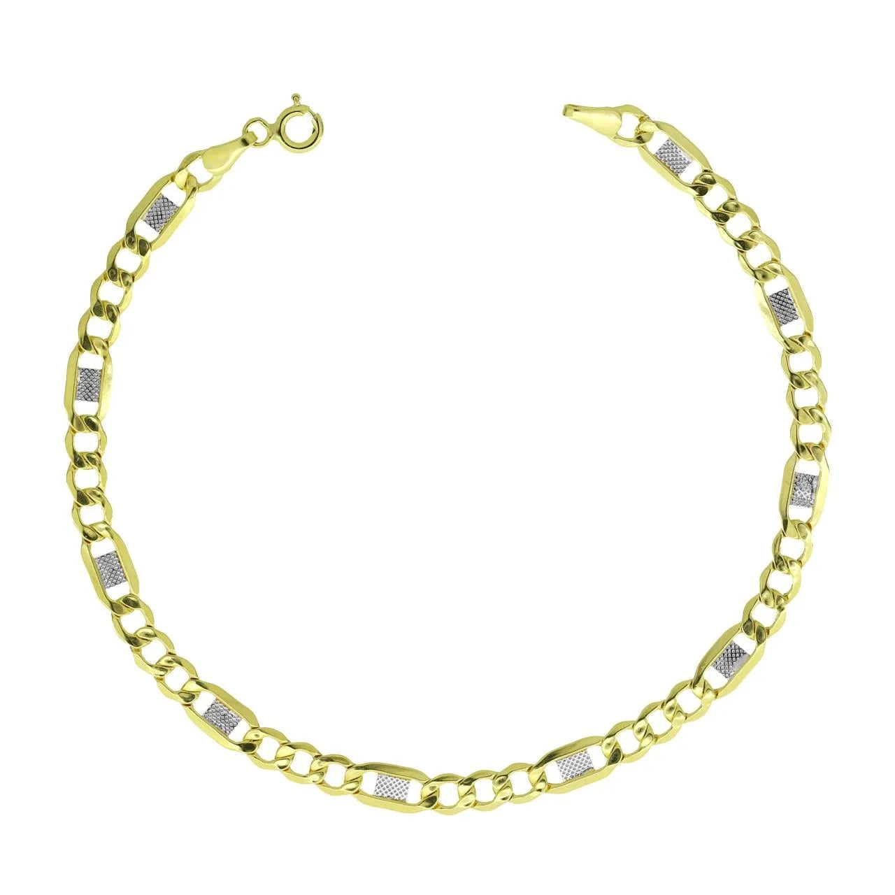 Bracciale uomo in oro bicolore 9 kt a catena classica B6I3ON