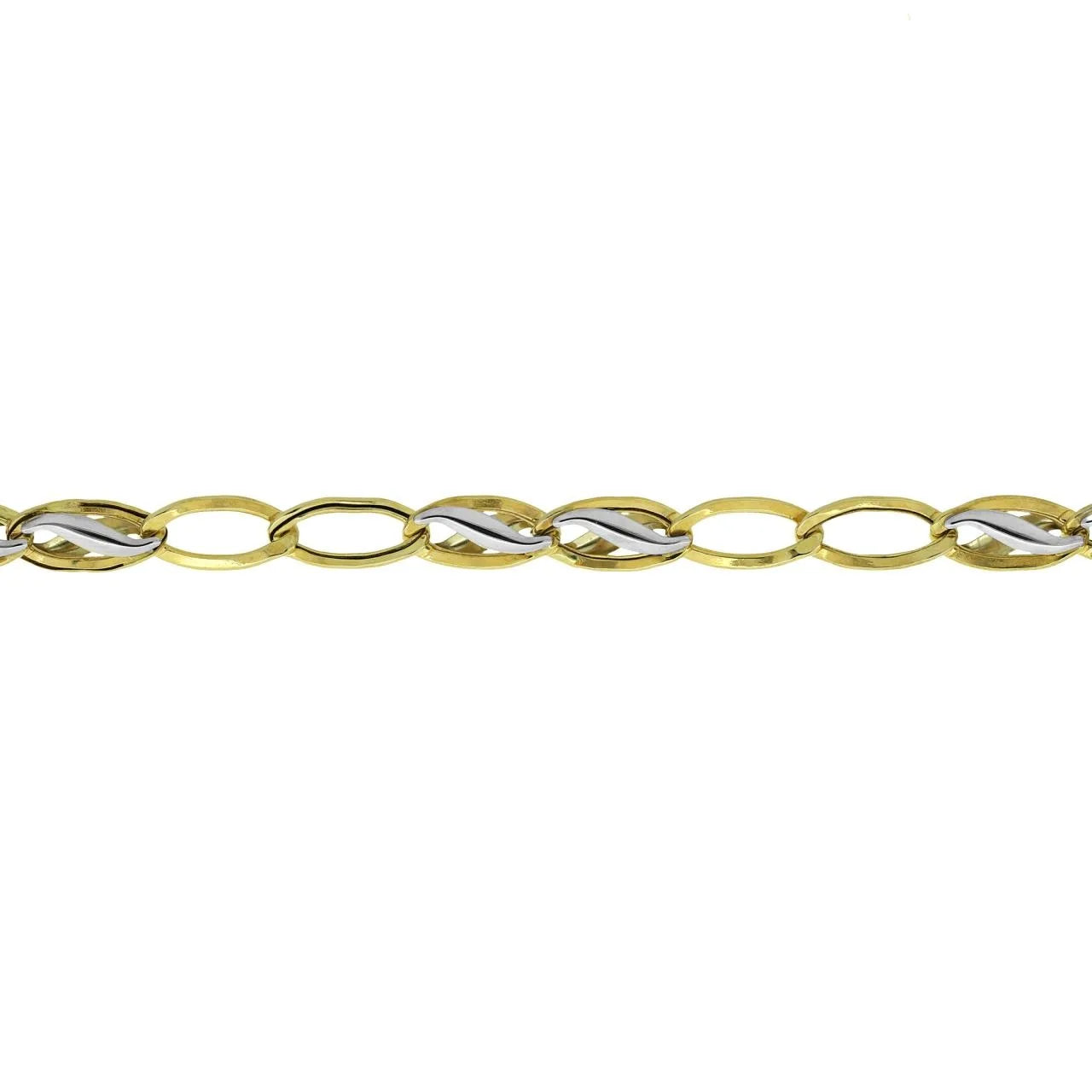 Bracciale uomo in oro bicolore 9 kt a catena classica B7O3OO