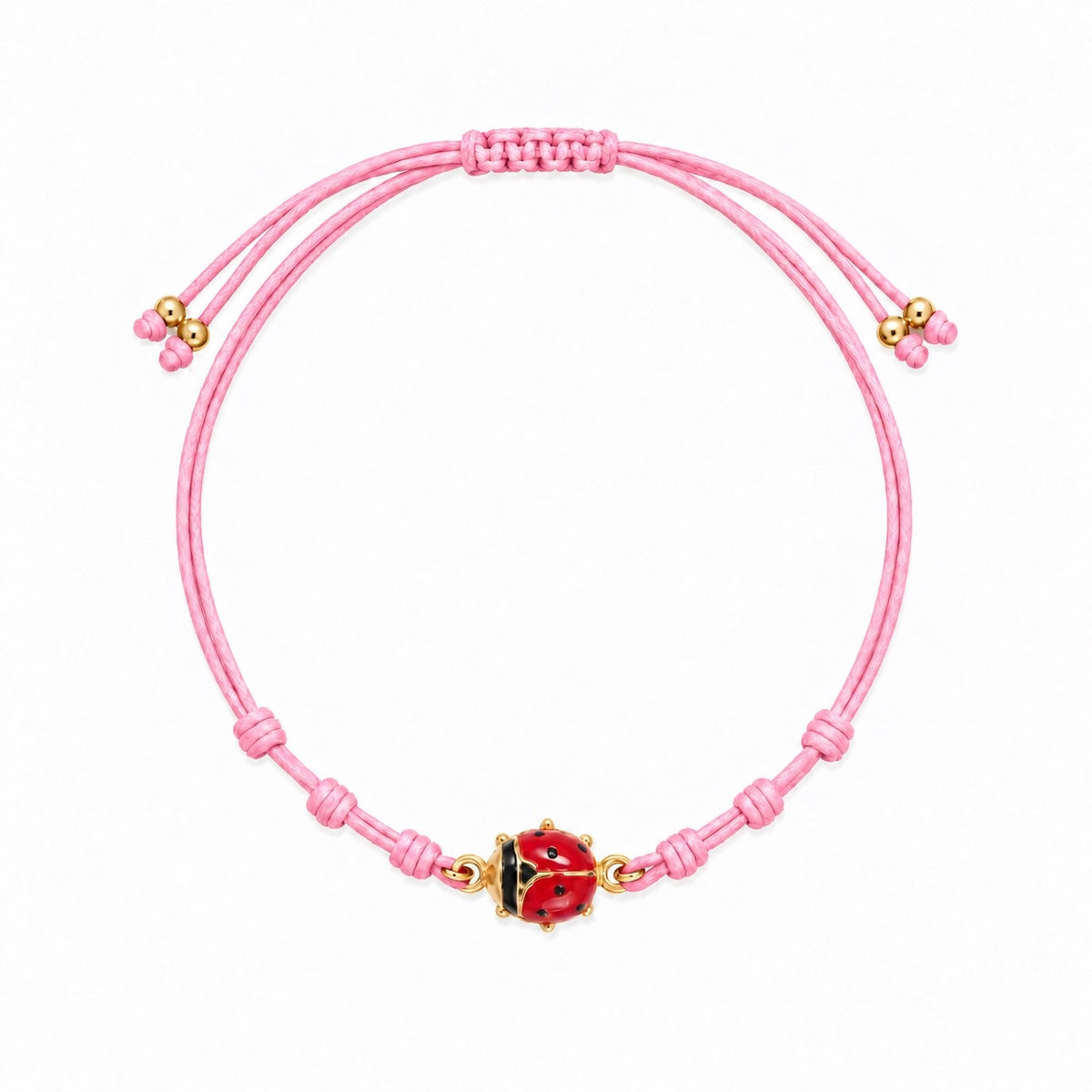 Bracciale cordoncino con coccinella in oro 9KT iGOLD