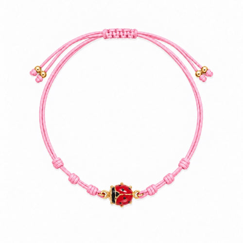 Bracciale cordoncino con coccinella in oro 9KT iGOLD