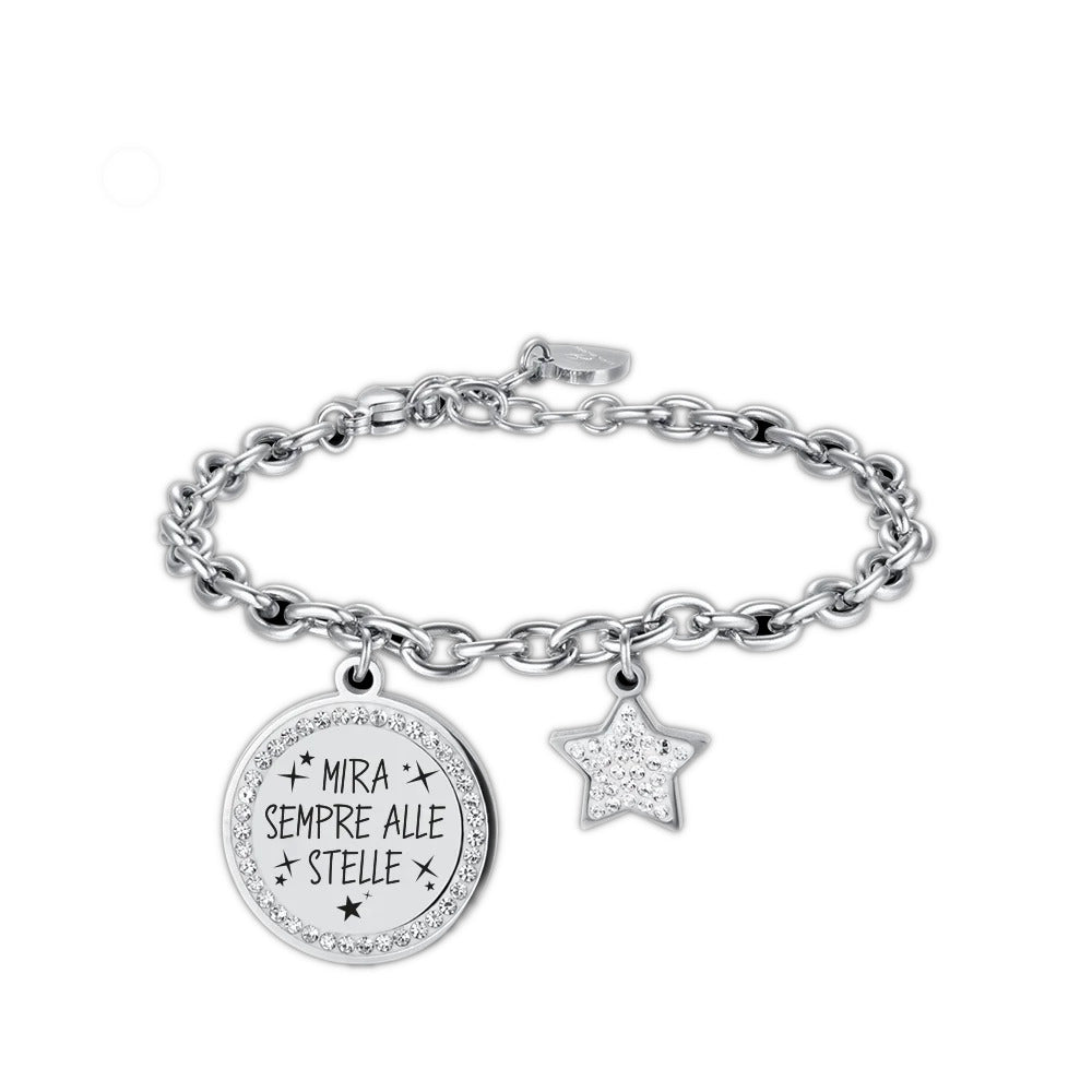 Bracciale donna acciaio Luca barra bk2570 mira sempre alle stelle