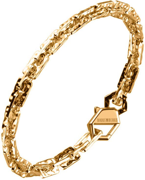 Bikkembergs bracciale uomo in acciaio dorato e diamante hab05gg