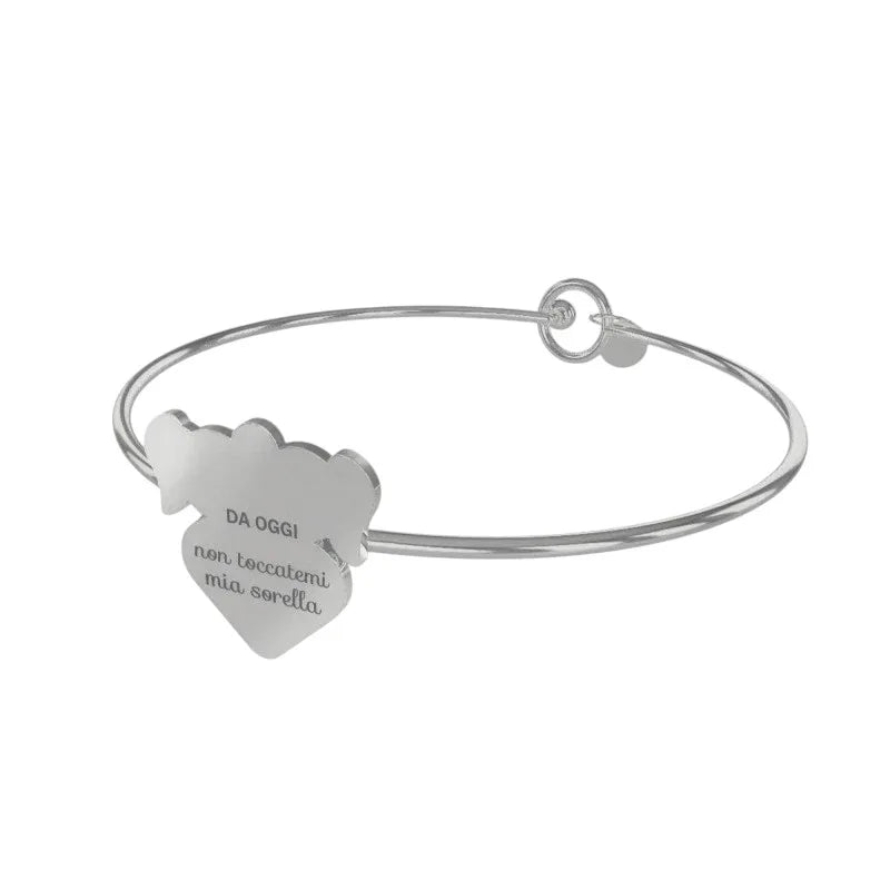 Bracciale 10 Buoni Propositi in Acciaio Non toccatemi mia sorella
