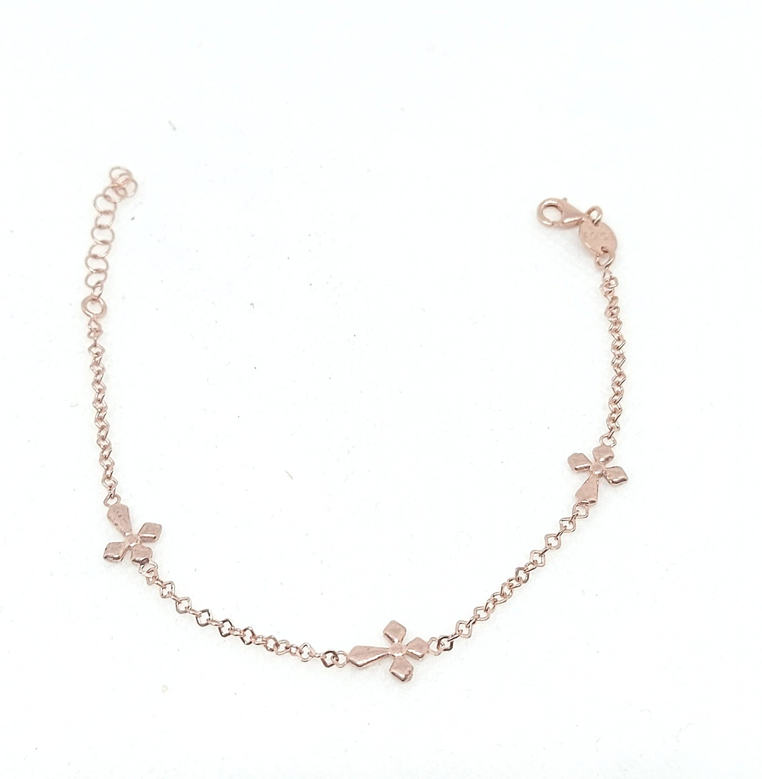 Bracciale Agios rosè con tre croci
