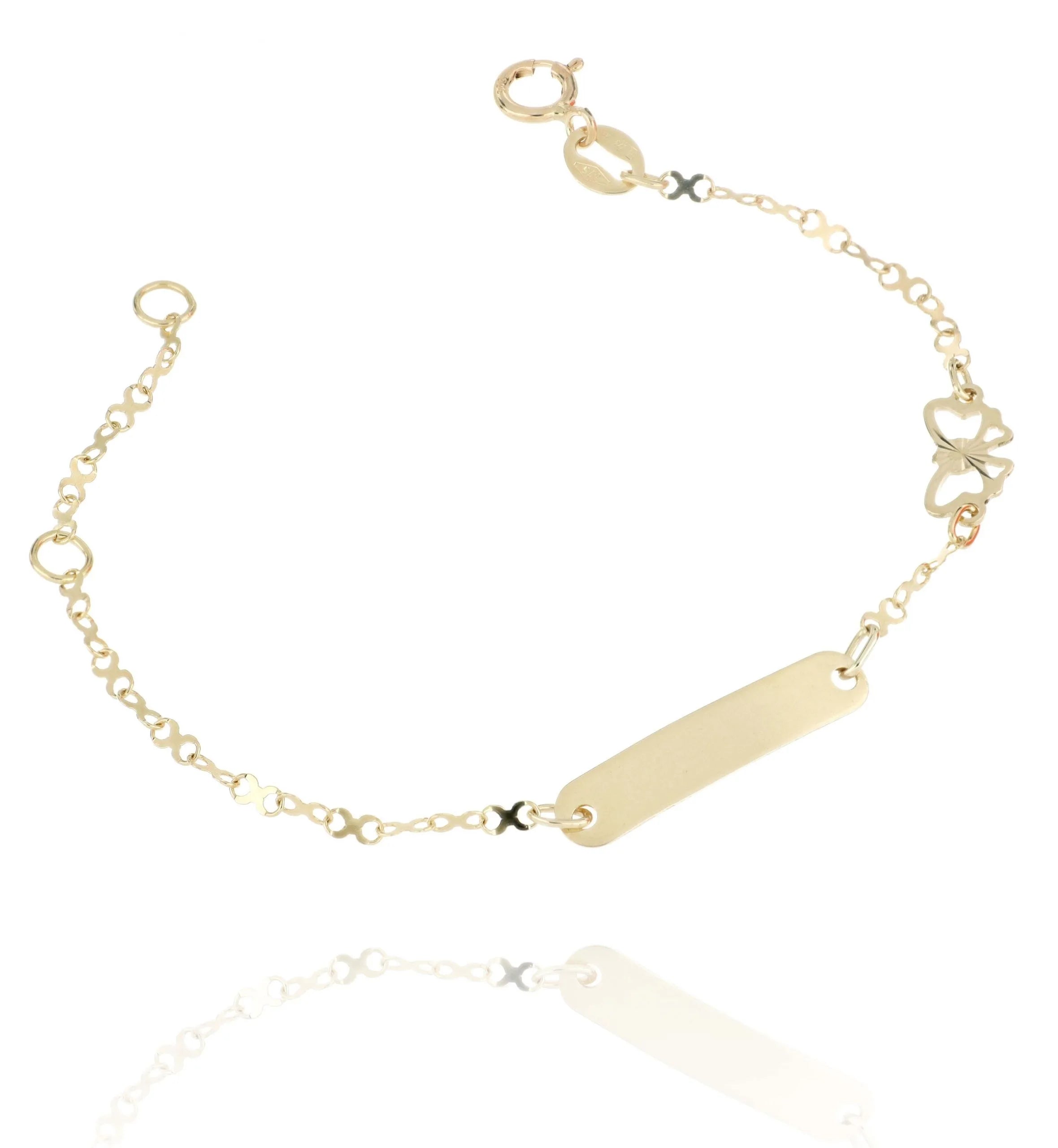 Bracciale Bimba Targa con Farfalla in Oro 9KT iGOLD BR03900900900