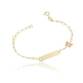 Bracciale Bimba Targa con Farfalla in Oro 9KT iGOLD BR12501200820
