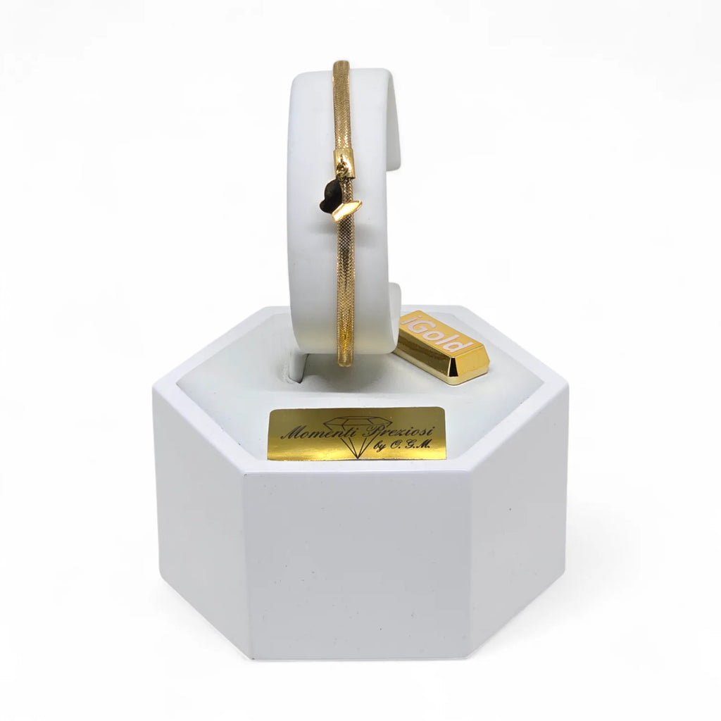 Damen-Stretcharmband aus 9-karätigem Gold iGOLD mit Schmetterling (1,10 gr.)