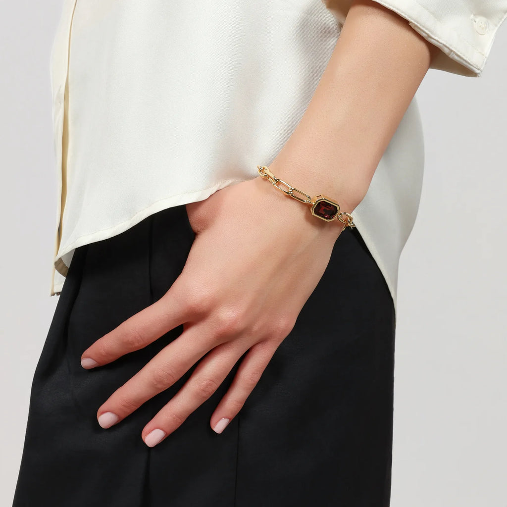 Armband Joya mit Kette und braunen Kristallen Unoaerre 2824