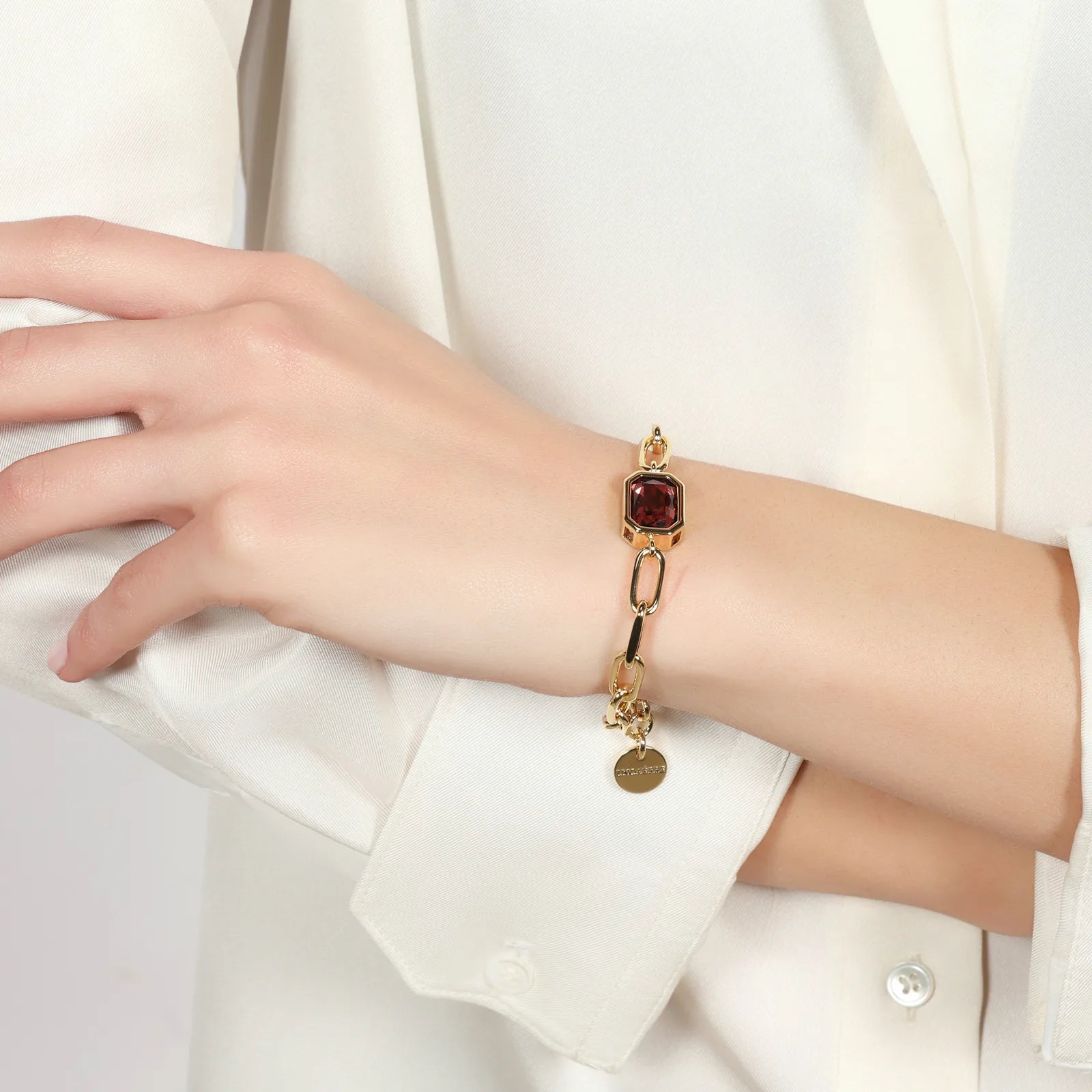 Armband Joya mit Kette und braunen Kristallen Unoaerre 2824