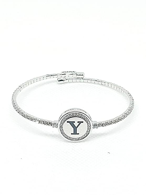 Bracciale Kiara lettera Y donna in ottone e zirconi kbrd1711b-y