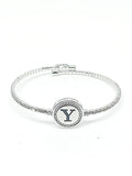 Bracciale Kiara lettera Y donna in ottone e zirconi kbrd1711b-y