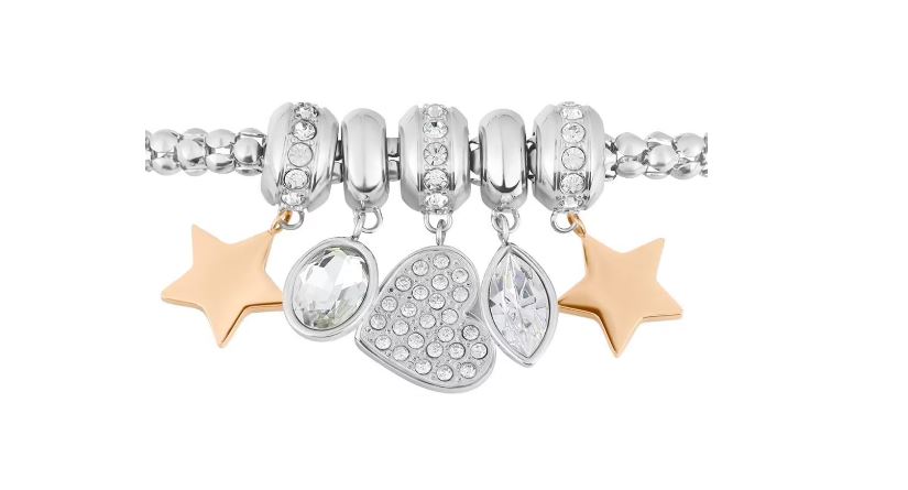 Armband Lady Chic Stahl und Kristalle Bicolor Stern 1674557