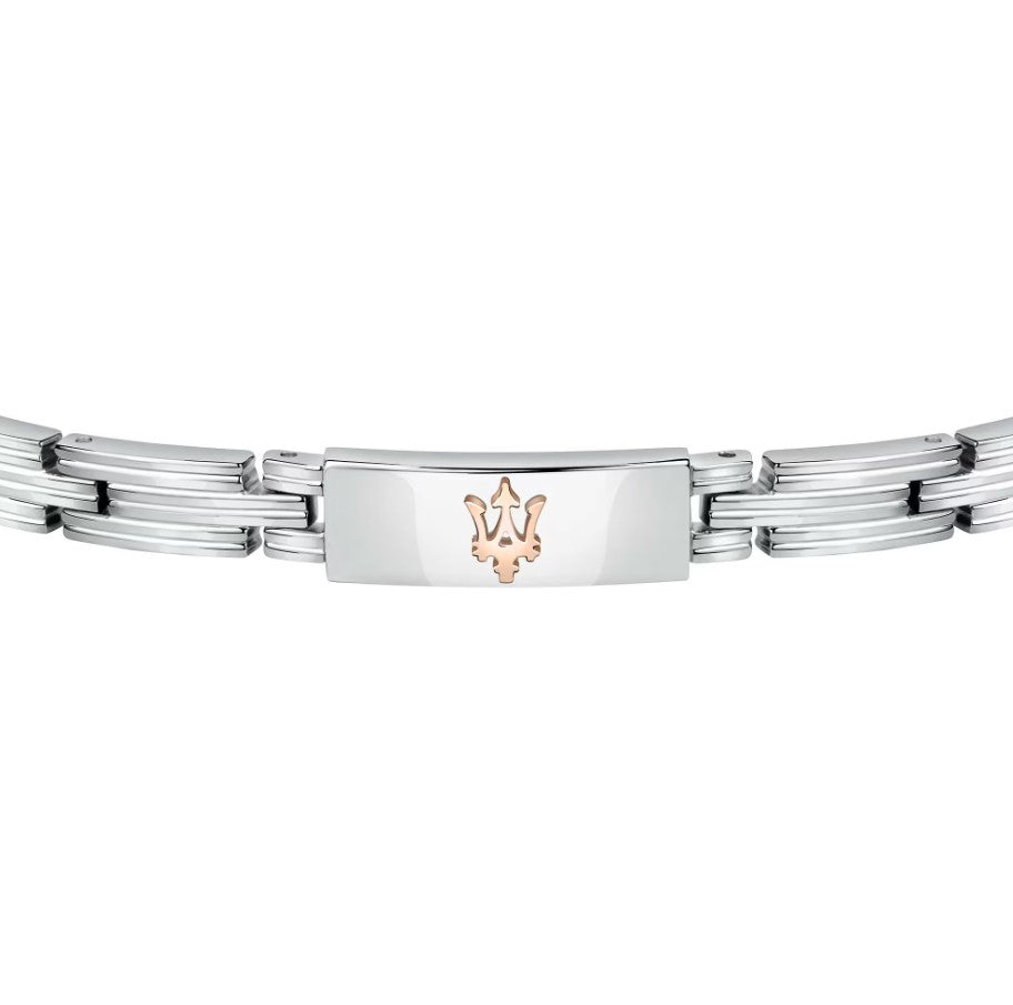 Bracciale uomo Maserati in acciaio con tridente JM121ATK12