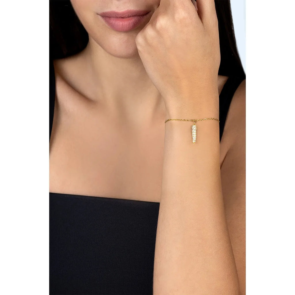 Bracciale Ops donna con pendente corno dorato
