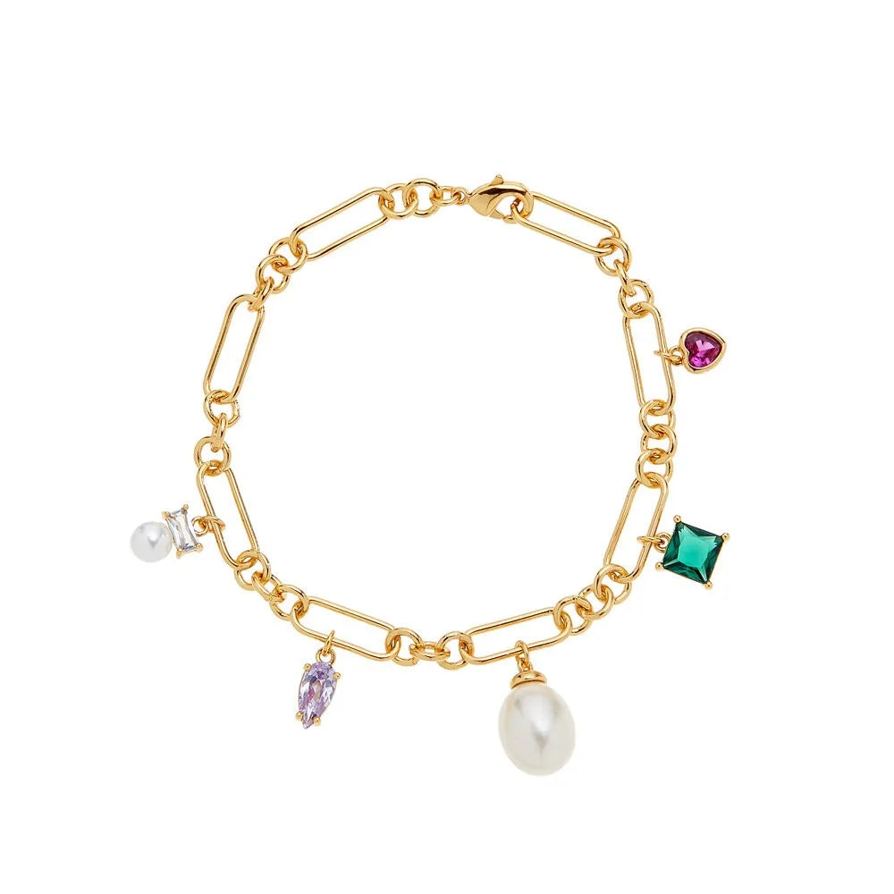 Bracciale Ottaviani dorato con cubic zirconia e perle 501165B