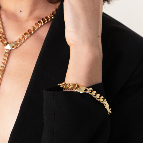 Bracciale Piramidi Unoaerre donna in bronzo dorato 2119